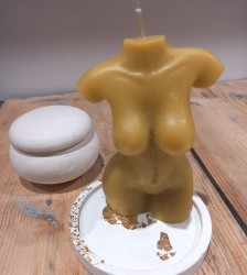 “Female Figure” Beeswax Candle