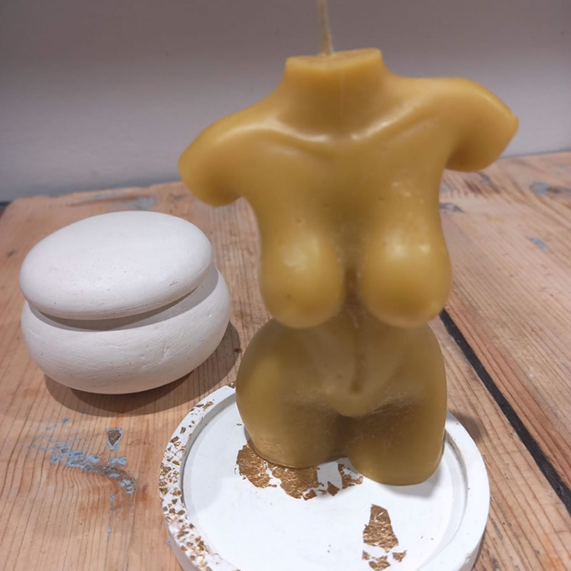 “Female Figure” Beeswax Candle