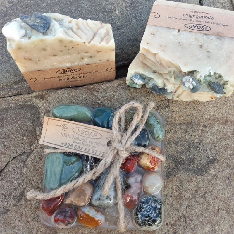 Soap dish with Black Sea stones